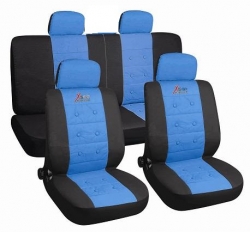 Universal car seat cover set, black/blue ― AUTOERA.LV