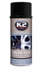 Black Matt color rubber-type paint - K2Color Flex, 400ml. ― AUTOERA.LV