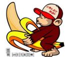 Auto tattoo "Monkey on banana" ― AUTOERA.LV