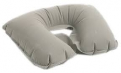 Inflatable neck-rest pillow, grey color ― AUTOERA.LV