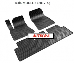 Gumijas salona paklāji Tesla Model 3 (2017-2025)  ― AUTOERA.LV