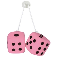 Car Dices, pink - Lucky Vegas fuzzy dices