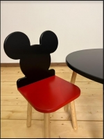 Wooden Children’s Table and Two Chairs (Mouse) / black & red color