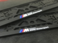 2шт х Планка номерного знака - POWERED by BMW MOTORSPORT 