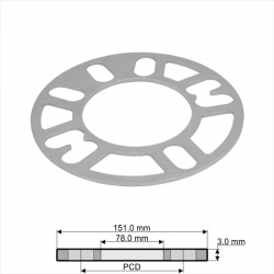 Проставки для лит.дисков 78x151x3mm ― AUTOERA.LV
