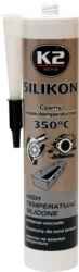 Hermetizējošā polimēra silikona masa (melnā) - K2 SILIKON, 300ml.  ― AUTOERA.LV