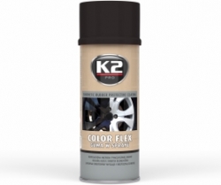 Melnā spīdīgā gumijotā krāsa - K2 COLOR FLEX, 400ml. ― AUTOERA.LV