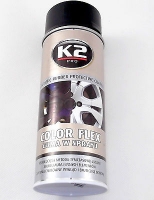 Melnā matēta gumijotā krāsa - K2 Color Flex, 400ml.