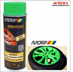 Zaļa spīdīgā gumijotā krāsa - Motip Plasti DIP, 400ml.  ― AUTOERA.LV