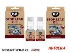 2 x Dzinēja eļļošanas sistēmas hermētiķis - K2 OIL LEAK-STOP, 50ml. ― AUTOERA.LV