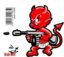 Auto tattoo "Devil with rifle" ― AUTOERA.LV