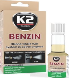 Degvielas sistēmas attīrītājs - K2 BENZIN, 50ml. ― AUTOERA.LV