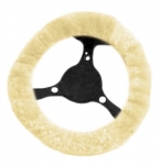 Aitas vilnas (imitācija) stūres apvalks, bēša krāsa 37-39cm ― AUTOERA.LV