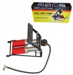 Kājas pumpis ar 2 cilindriem un monometru, 55mm x 120mm ― AUTOERA.LV