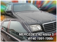 Front and rear wind deflector set Mercedes-Benz S-klass W140 (1991-1998) / oh adhessive tape