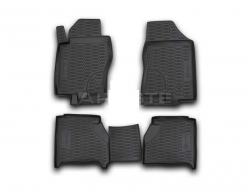 3D Rubber floor mat  set  Nissan Navara (2010-2016) with edges ― AUTOERA.LV