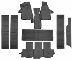 Rubber floor mats set for VW MULTIVAN (2015-2019) / version COMFORTLINE ― AUTOERA.LV