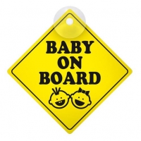 Zīme uz pisūcēja  - "Baby on board"