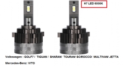 Авто лампочки H7 LED для Volkswagen GOLF7 /  TIGUAN /  SHARAN/  TOURAN/ SCIROCCO/  MULTIVAN/ JETTA