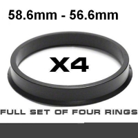 Centrējošs gredzens alumīnija diskiem  58.6mm ->56.6mm