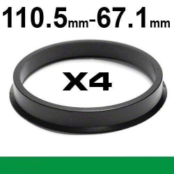 Centrējošs gredzens alumīnija diskiem 110.5mm - 67.1mm ― AUTOERA.LV