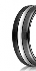 Black rubber stripe with chrome, 39mmx5m  ― AUTOERA.LV