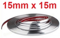 Dekoratīva moldings-strīpa hroms, 15mmx15m