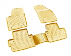 Gumijas paklāju komplets priekš Volvo C30 (2007-2012), bēša krāsa ― AUTOERA.LV