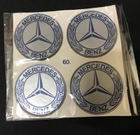 Комплект наклеек на колпаки/диски Mercedes-Benz, 60мм 