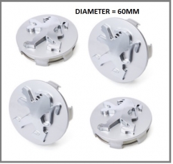 Discs inserts/caps set - Peugeot 4x60mm 