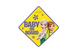 Car sign with suction cup - Baby on board ― AUTOERA.LV