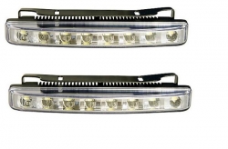 Dienas gaismas lukturi 8LED DLR, E4, baltas, 12V (3vadi) ― AUTOERA.LV