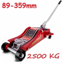Hidraulic jack on wheels, 2500kg (low profile)/with rotating handle