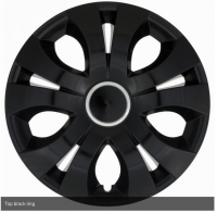 Hubcap set - Top Black Ring, 13"