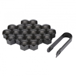 Wheel Locking Bolt Cover & Lug Nut Center Caps, 20pcs., Black, 17mm  ― AUTOERA.LV