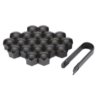 Wheel Locking Bolt Cover & Lug Nut Center Caps, 20pcs., Black, 19mm