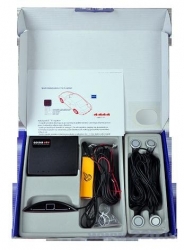 Parking system with 4 sensors and monitor, 12V  (silver)  ― AUTOERA.LV