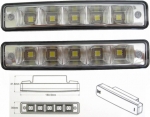 К-т ламп дневного освещения, 5x1W LED, 12В ― AUTOERA.LV